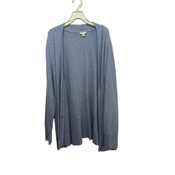 J.Jill Women's Gray Deep V-Neck Wearever Collection Cardigan Sweater Size 3X - Picture 1 of 6